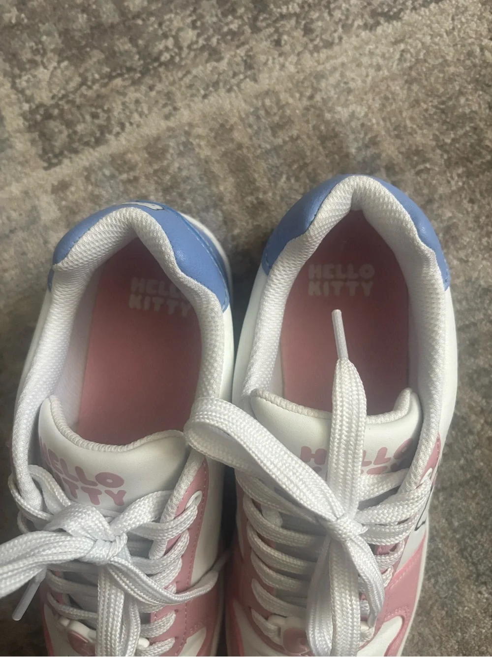 Hello Kitty Pink, White & Blue Lace-Up Kids Sneakers